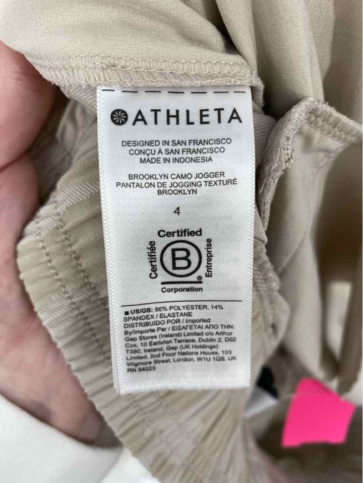 Size 4 Athleta TAN PRINT Pants