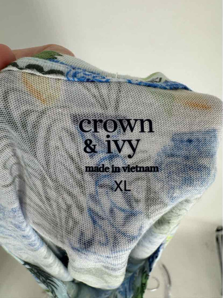 Size XL CROWN & IVY Blue Shirt