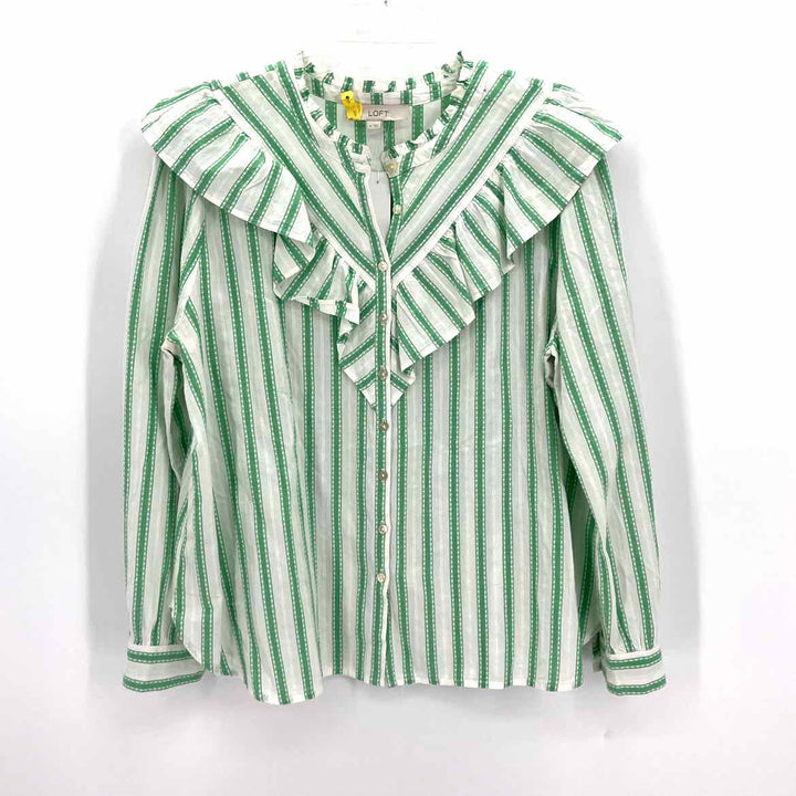 Size XL LOFT Green Print Shirt