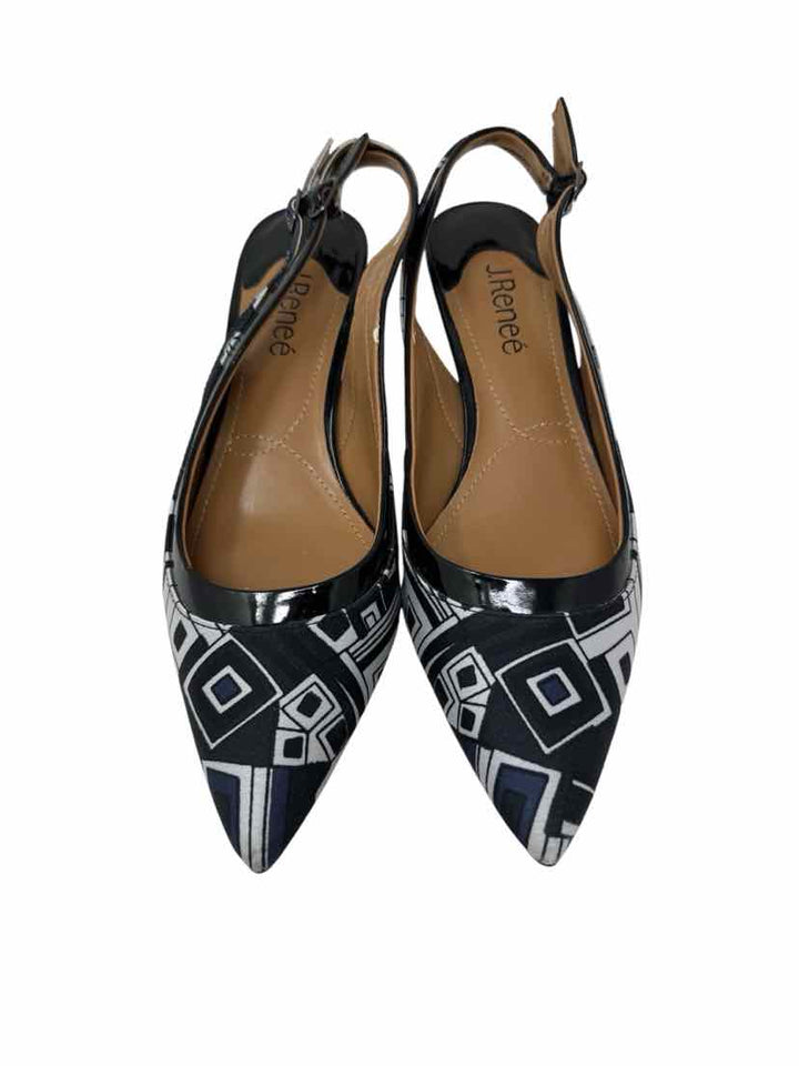 Shoe Size 8.5 J RENEE Black Print Pumps