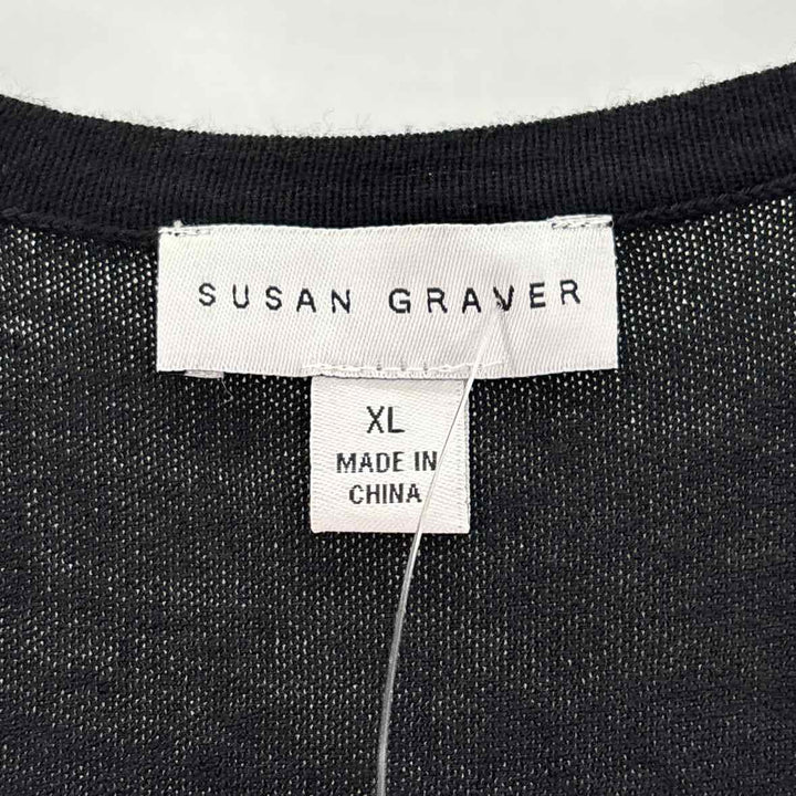 Size XL SUSAN GRAVER Black Knit Sweater