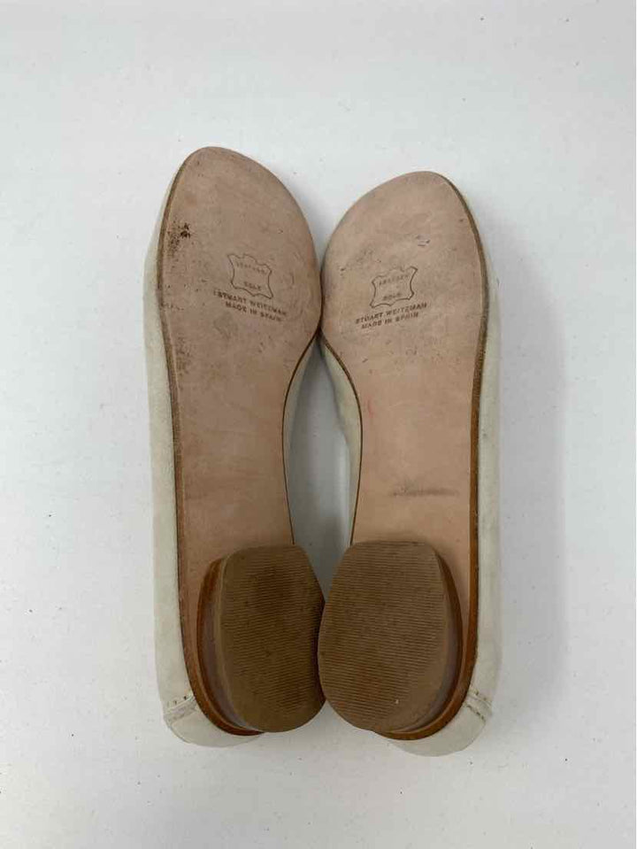 Shoe Size 8 Stuart Weitzman Cream Suede Flats
