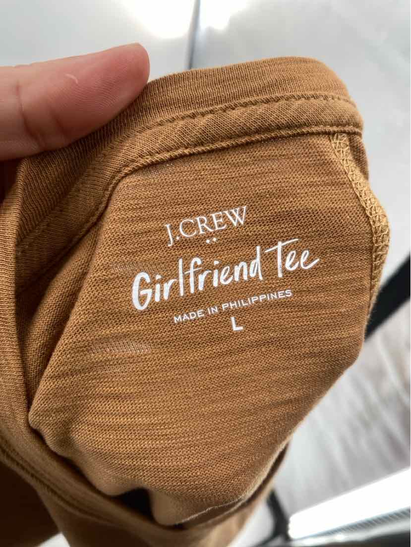 Size L J Crew Tan Cotton Shirt