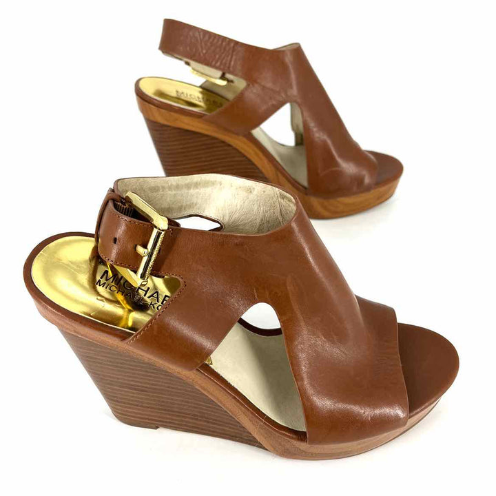 Shoe Size 7.5 Michael Kors Camel Leather Wedge