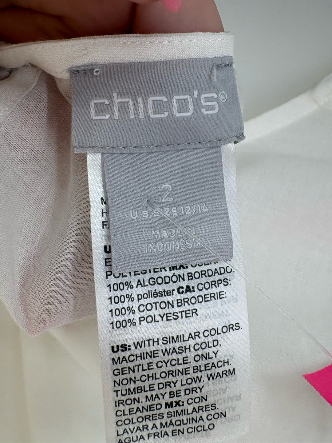 Size L Chico's White Lace Shirt
