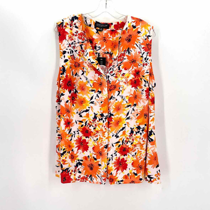 Size 16 Jones New York ORANGE PRINT Shirt