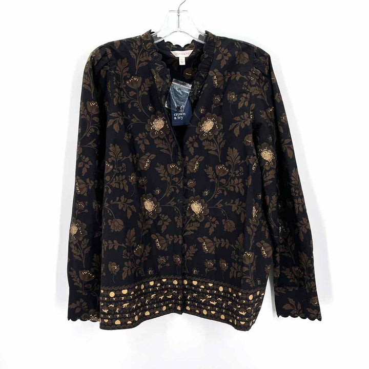 Size XXL CROWN & IVY Brown Shirt