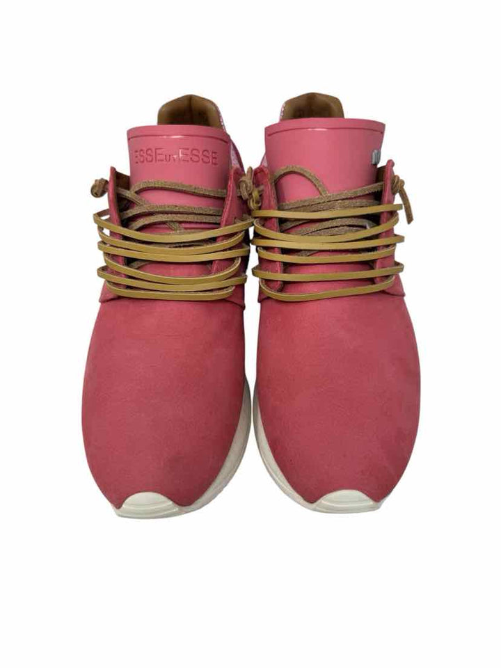 Shoe Size 38 Esseutesse Pink Leather Sneakers