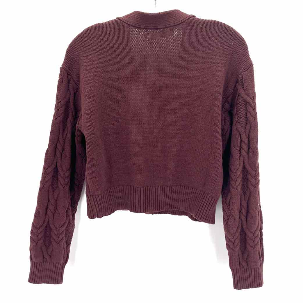 Size XS Burgundy Knit Cardigan