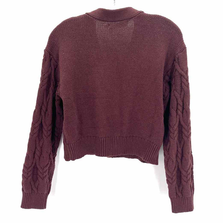 Size XS Burgundy Knit Cardigan