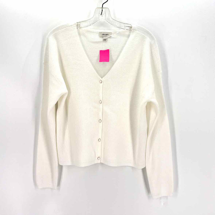 Size L ON 34TH Ivory Knit Sweater
