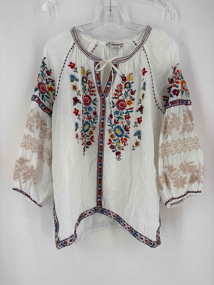 Size L Johnny Was White Shirt