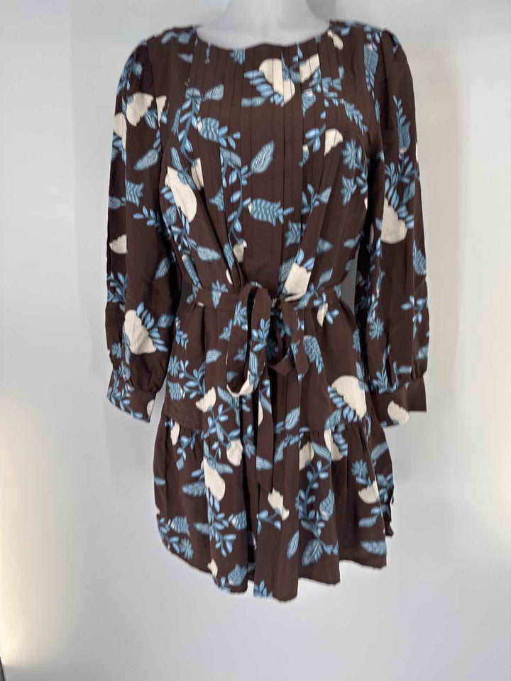 Size L LOFT Brown Print Dress