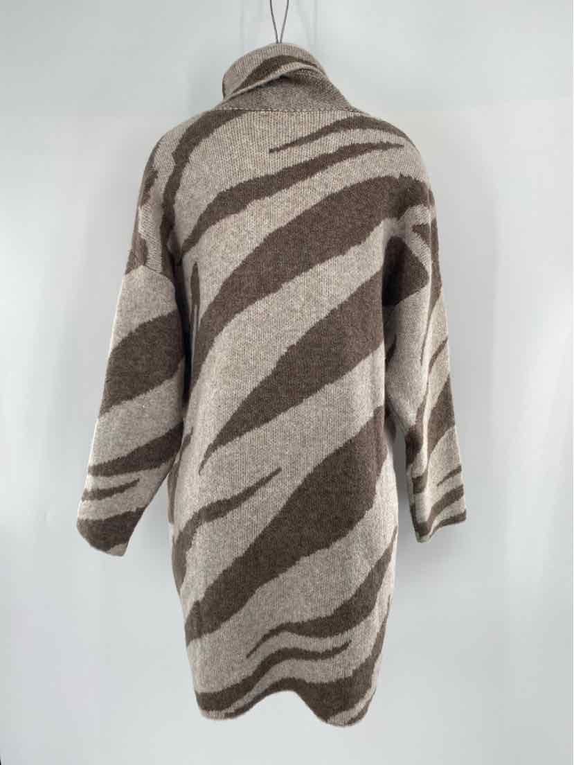 Size L Brown Print Sweater