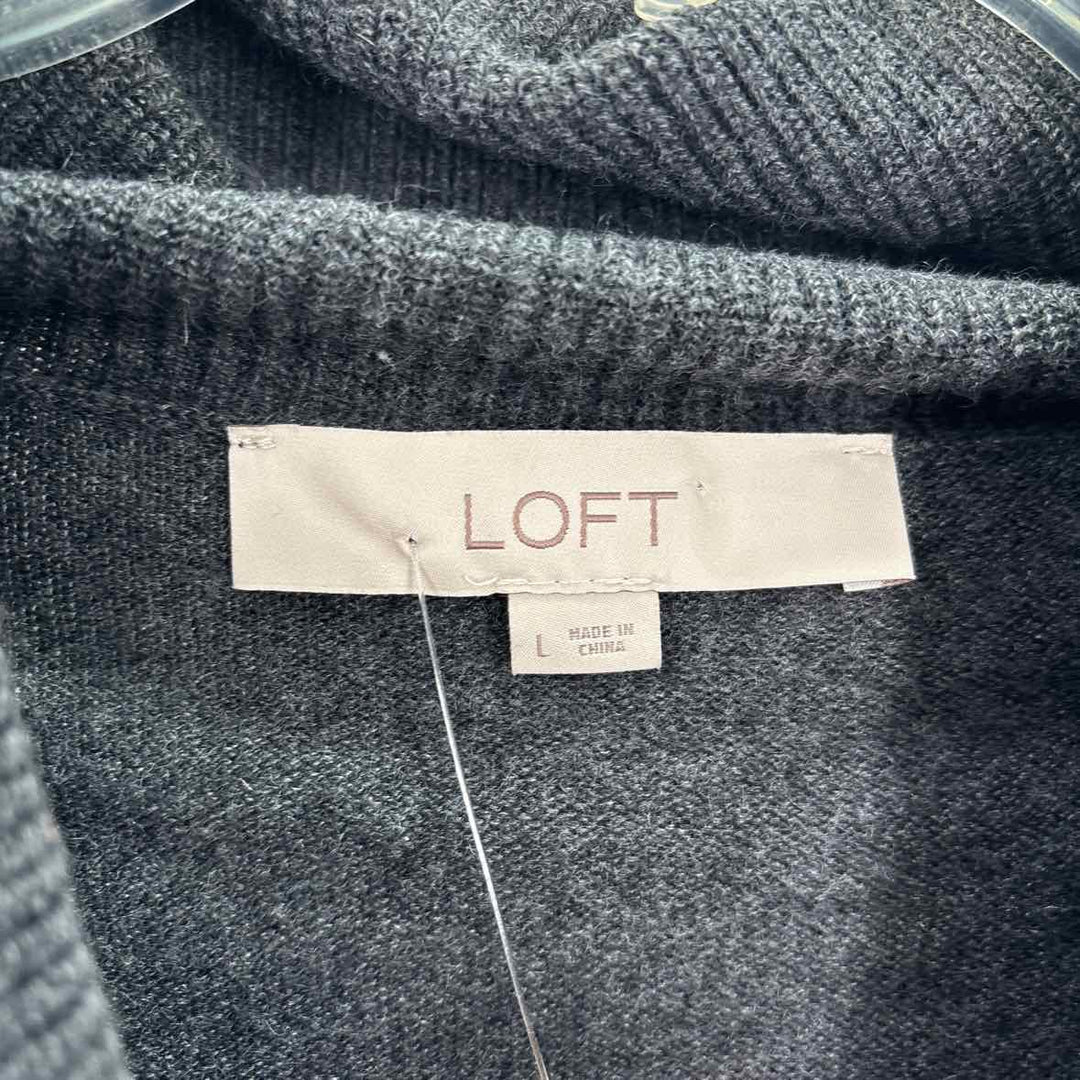 Size L LOFT Charcoal Knit Sweater