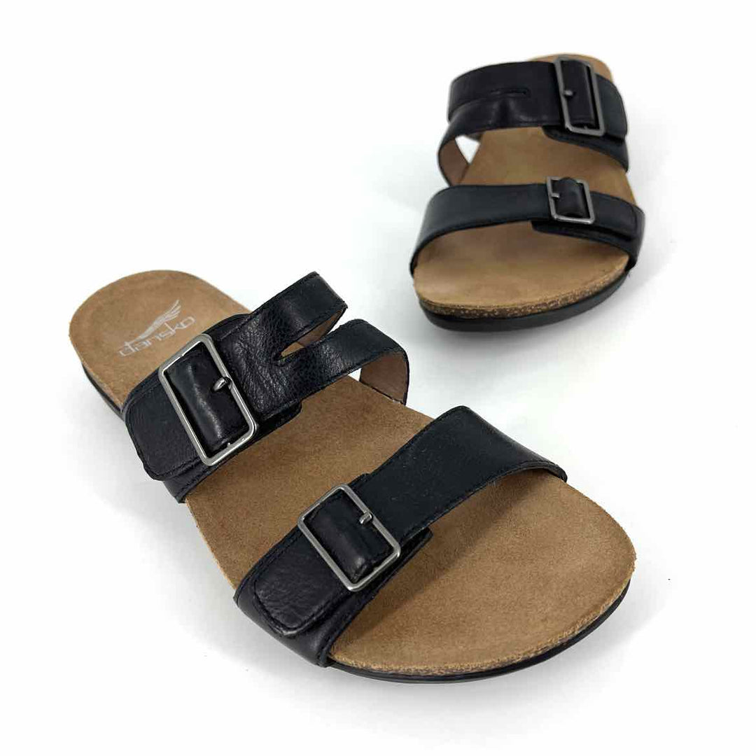 Shoe Size 38 DANSKO Black Leather Sandals