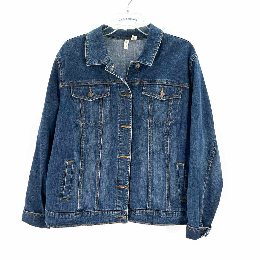 Size 2X ST JOHNS BAY Navy Denim Jacket