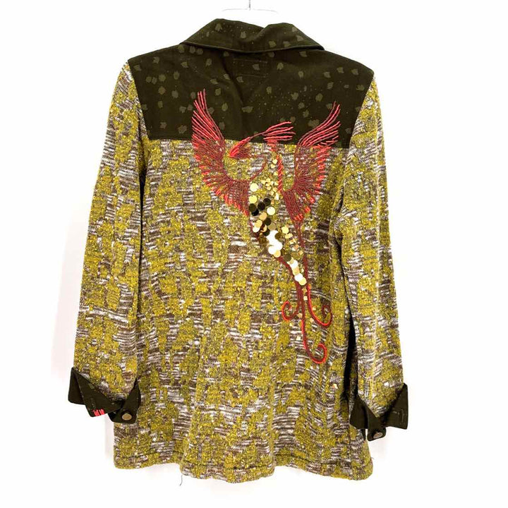 Size L Anthropologie Multi-Color Knit Down Jacket