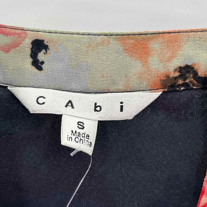 Size S CABI Navy Print Shirt