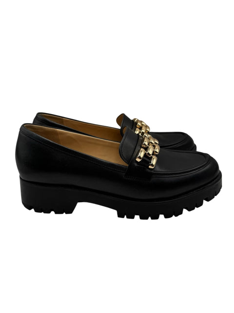 Shoe Size 9 ANTONIO MELANI Black Leather Loafers