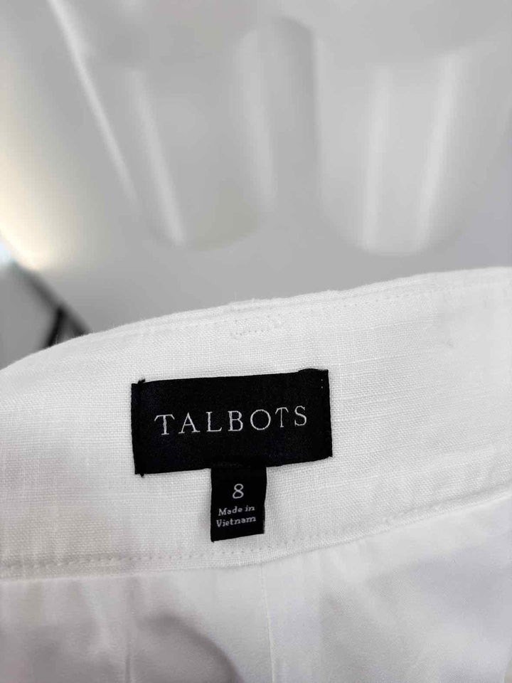 Size 8 Talbots White Linen Shorts