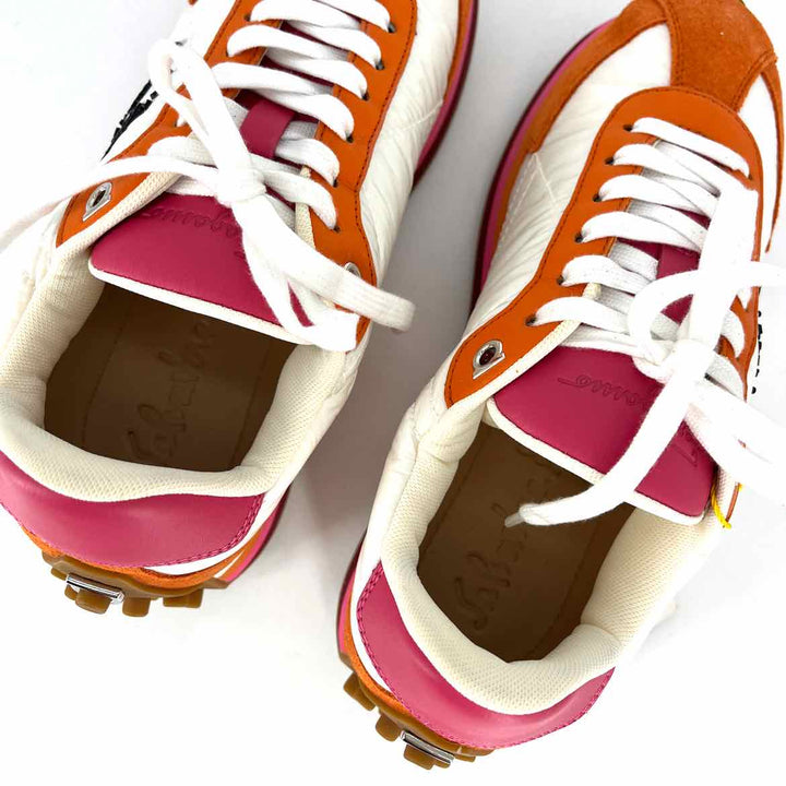 Shoe Size 5.5 FERRAGAMO Multi-Color Suede Nylon Sneakers