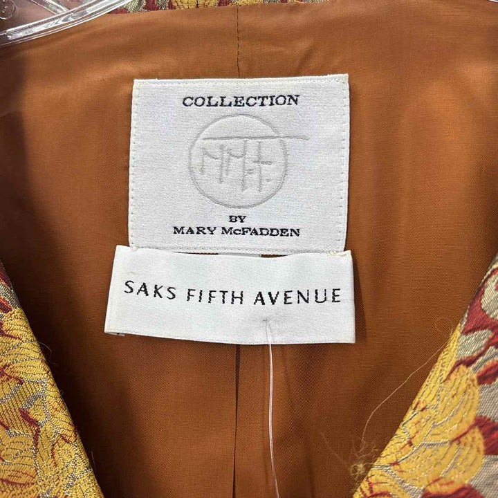 Size 14 SAKS FIFTH AVENUE Rust Brocade Jacket