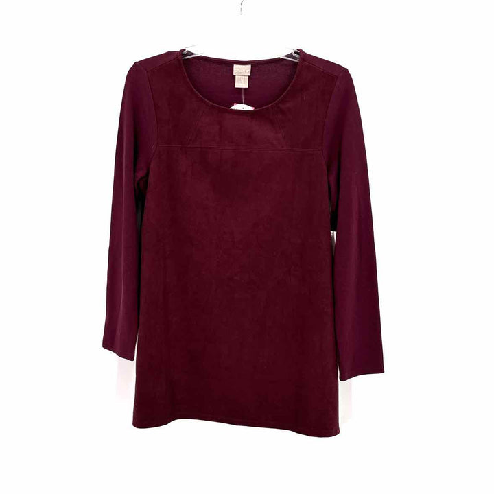 Size S Chico's Burgundy Suede Knit Shirt