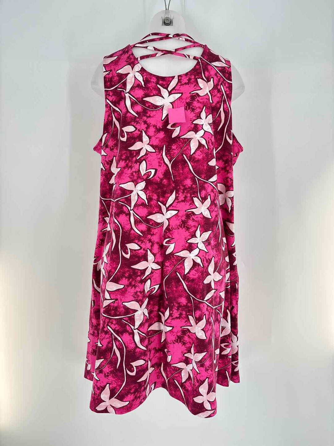 Size 1X D & CO PINK PRINT Dress
