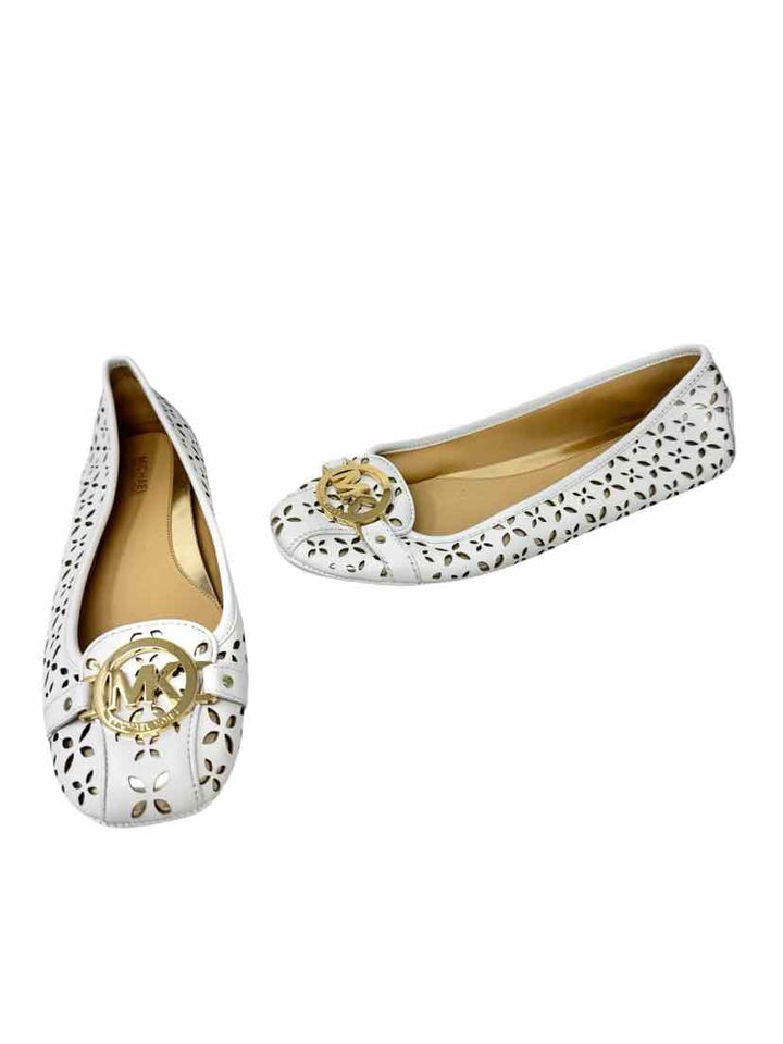 Shoe Size 9.5 Michael Kors White Flats