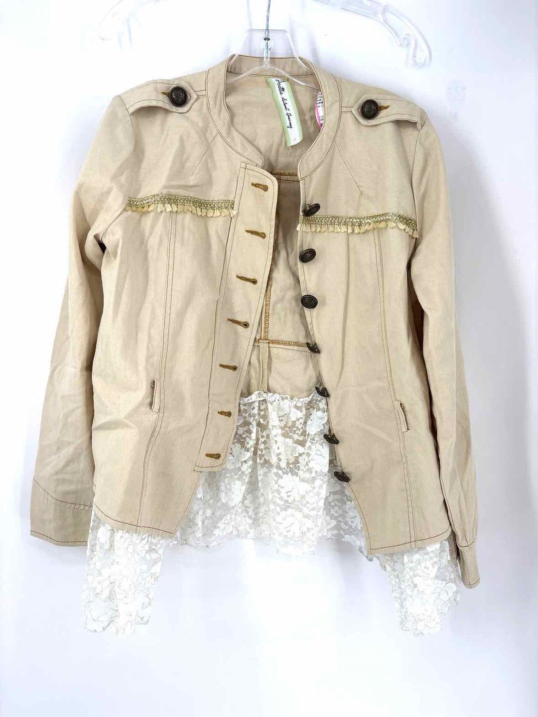 Size L Anthropologie Tan Lace Jacket