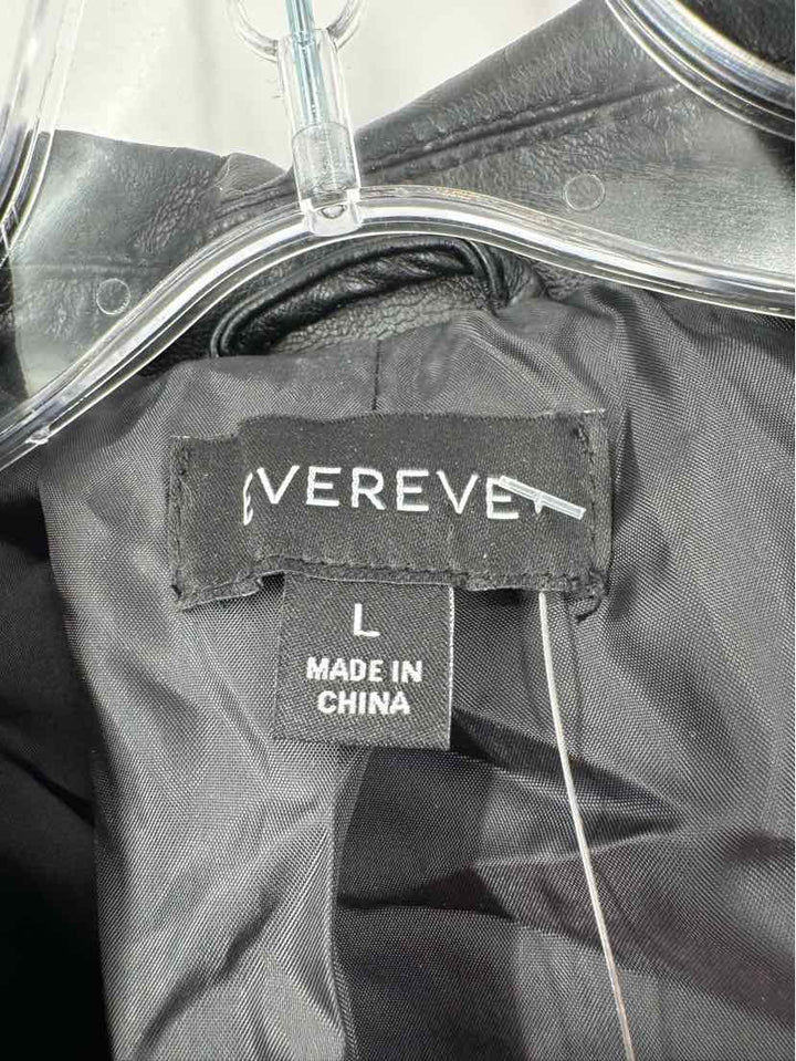 Size L EVEREVE Black Leather Jacket