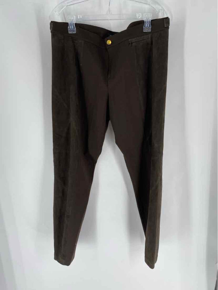 Size 18 LAFAYETTE Brown Suede Pants