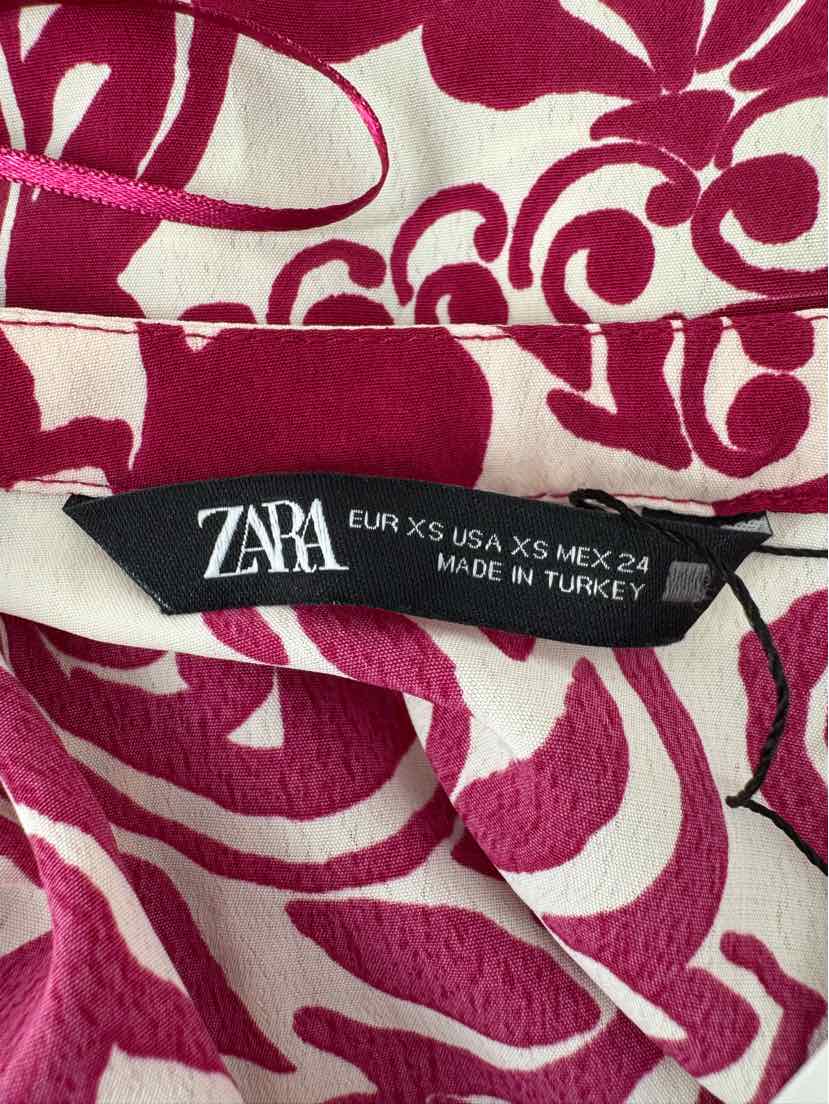 Size XS ZARA Purple Print Shirt