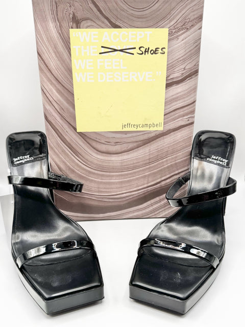 Shoe Size 10 JEFFREY CAMPBELL Black PATENT Sandals