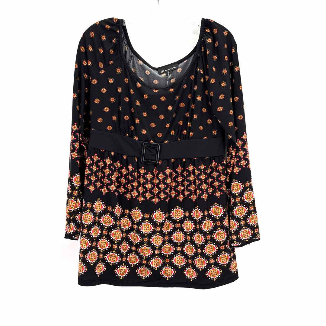 Size L INC Black Print Shirt