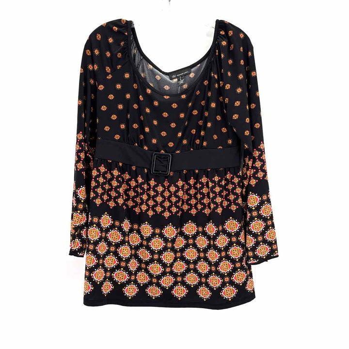 Size L INC Black Print Shirt