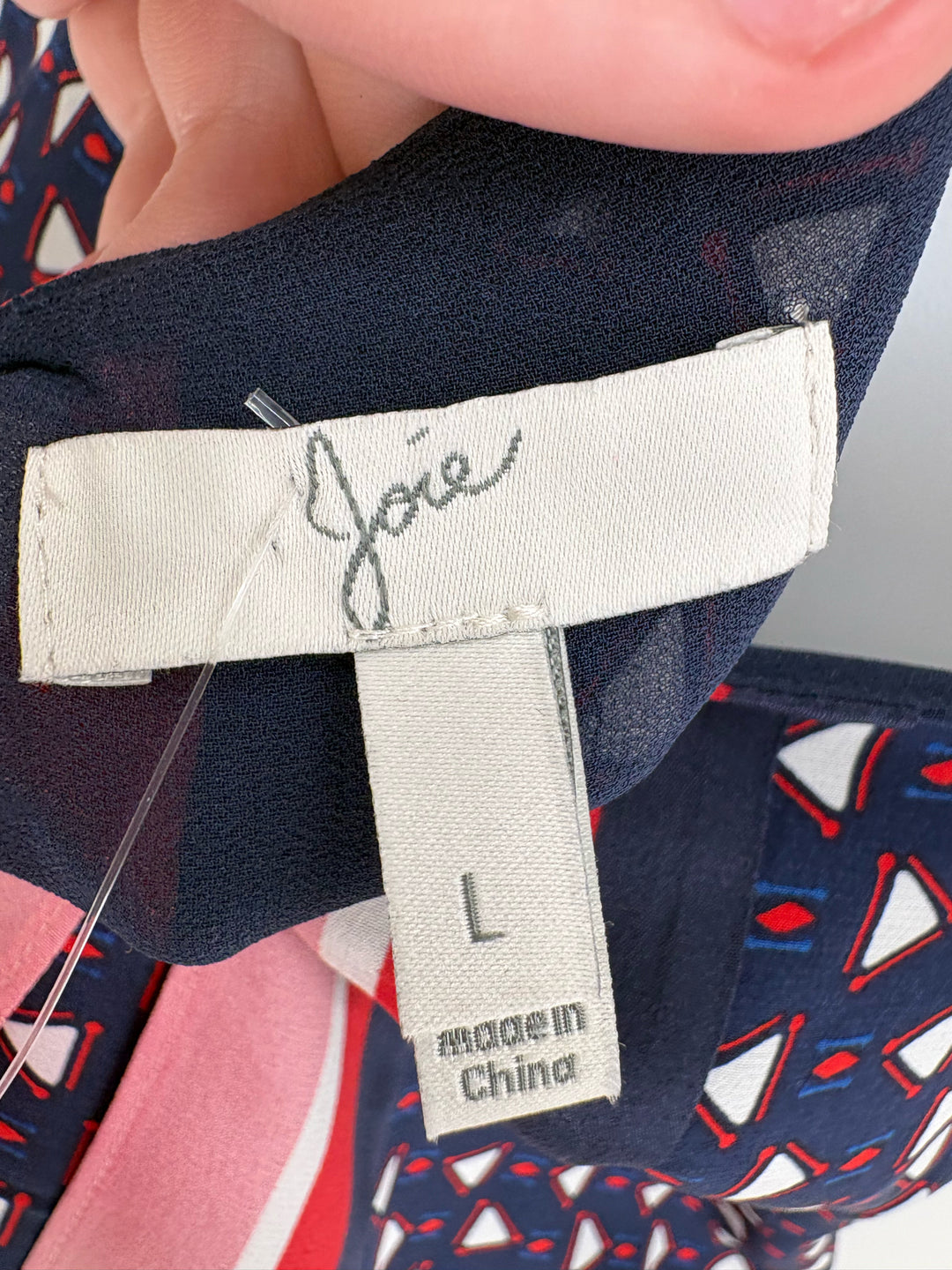 Size L JOIE Navy Silk Dress