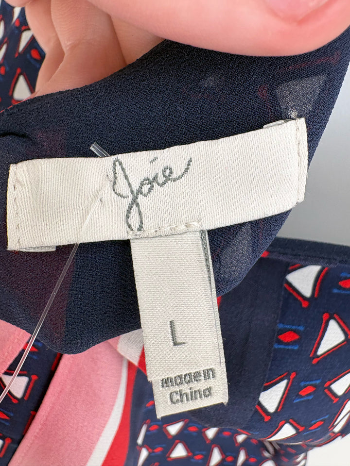 Size L JOIE Navy Silk Dress