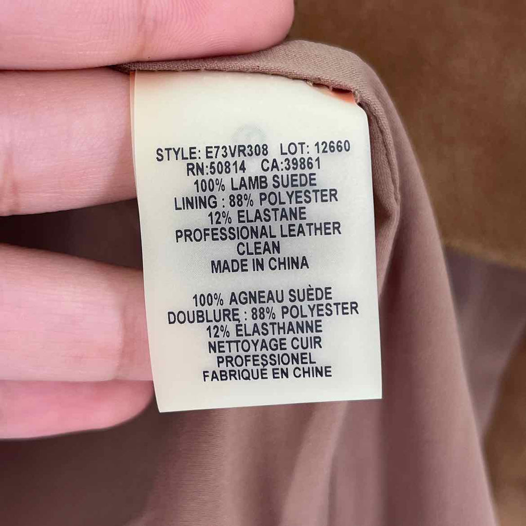 Size 6 TAHARI Tan Suede Skirt