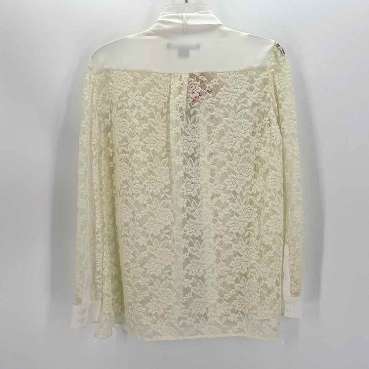 Size L FRENCH CONNECTION Ivory Lace Shirt