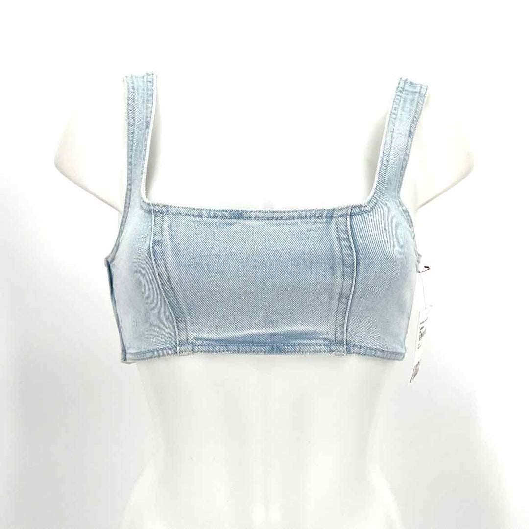 Size 0 GOOD AMERICAN Light Blue Denim Shirt