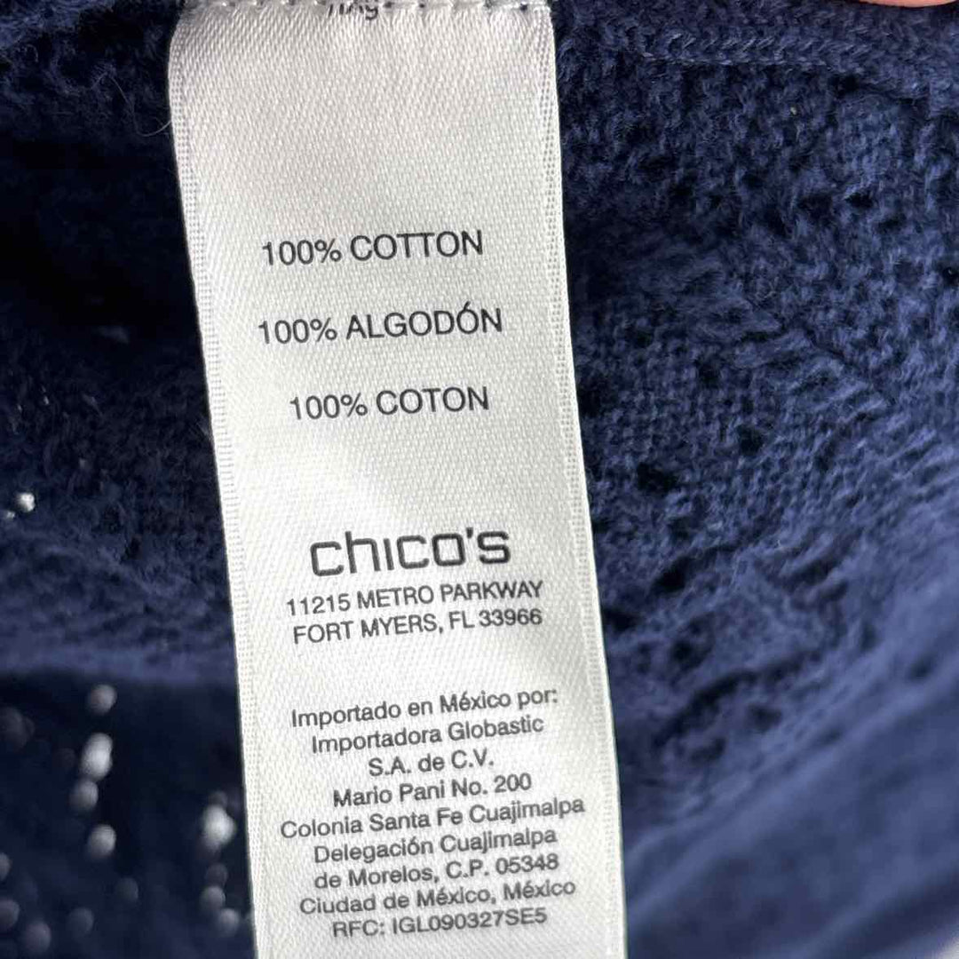 Size L Chico's Navy Knit Sweater