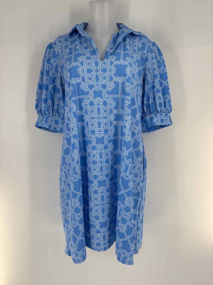 Size L Blue Print Dress