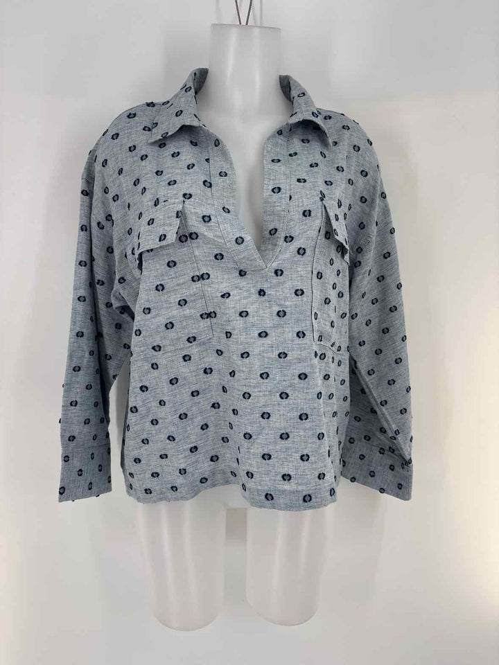 Size L Ann Taylor Navy Shirt