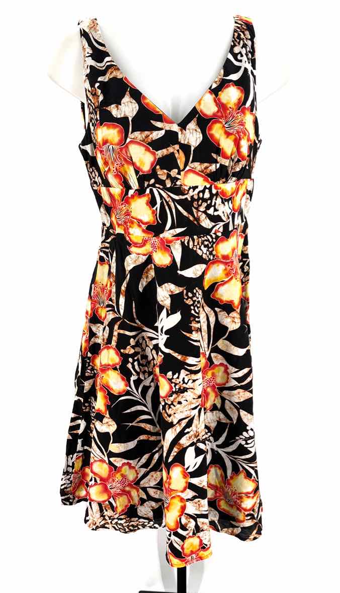 Size 10 Jones New York Black Print Dress