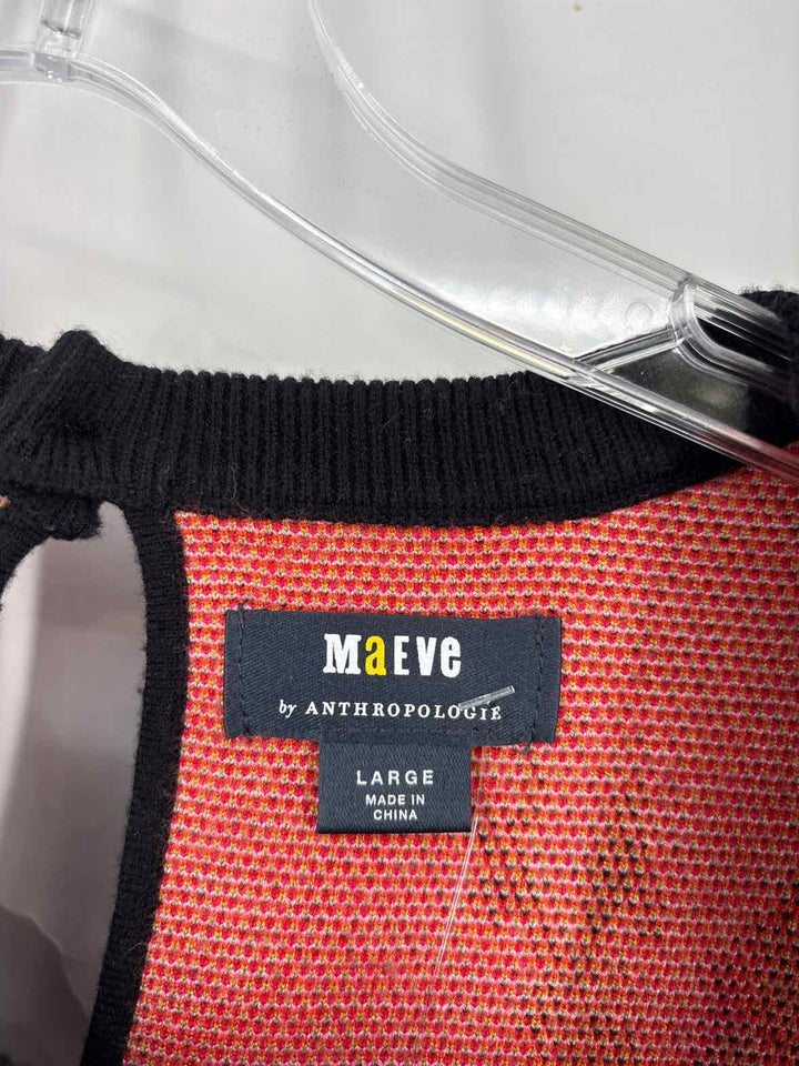 Size L MAEVE Black Print Sweater