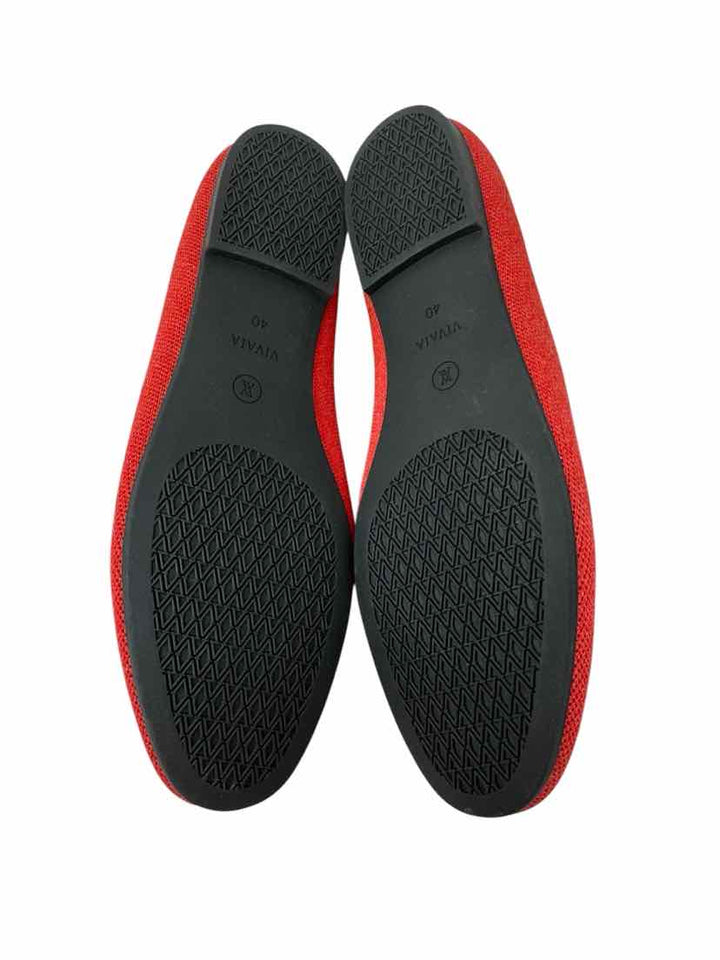 Shoe Size 40 VIVAIA Orange Knit Flats
