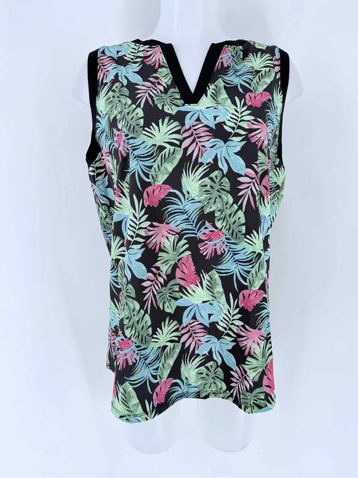 Size L Chico's Black Print Shirt