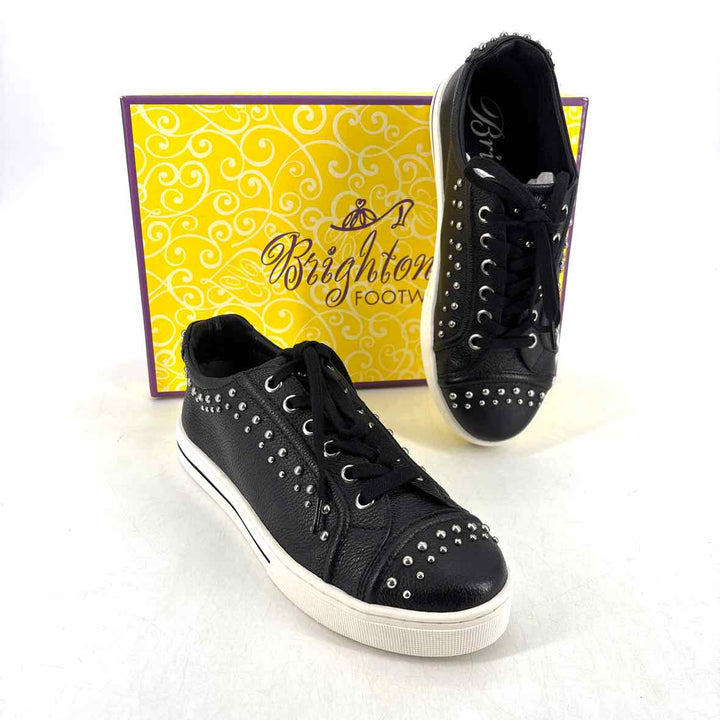 Shoe Size 7.5 BRIGHTON Black Leather Sneakers